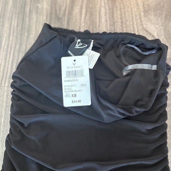 Windsor Flouncin' Around Strapless Ruffle Mini Dress Black XS NEW - Picture 4 of 5